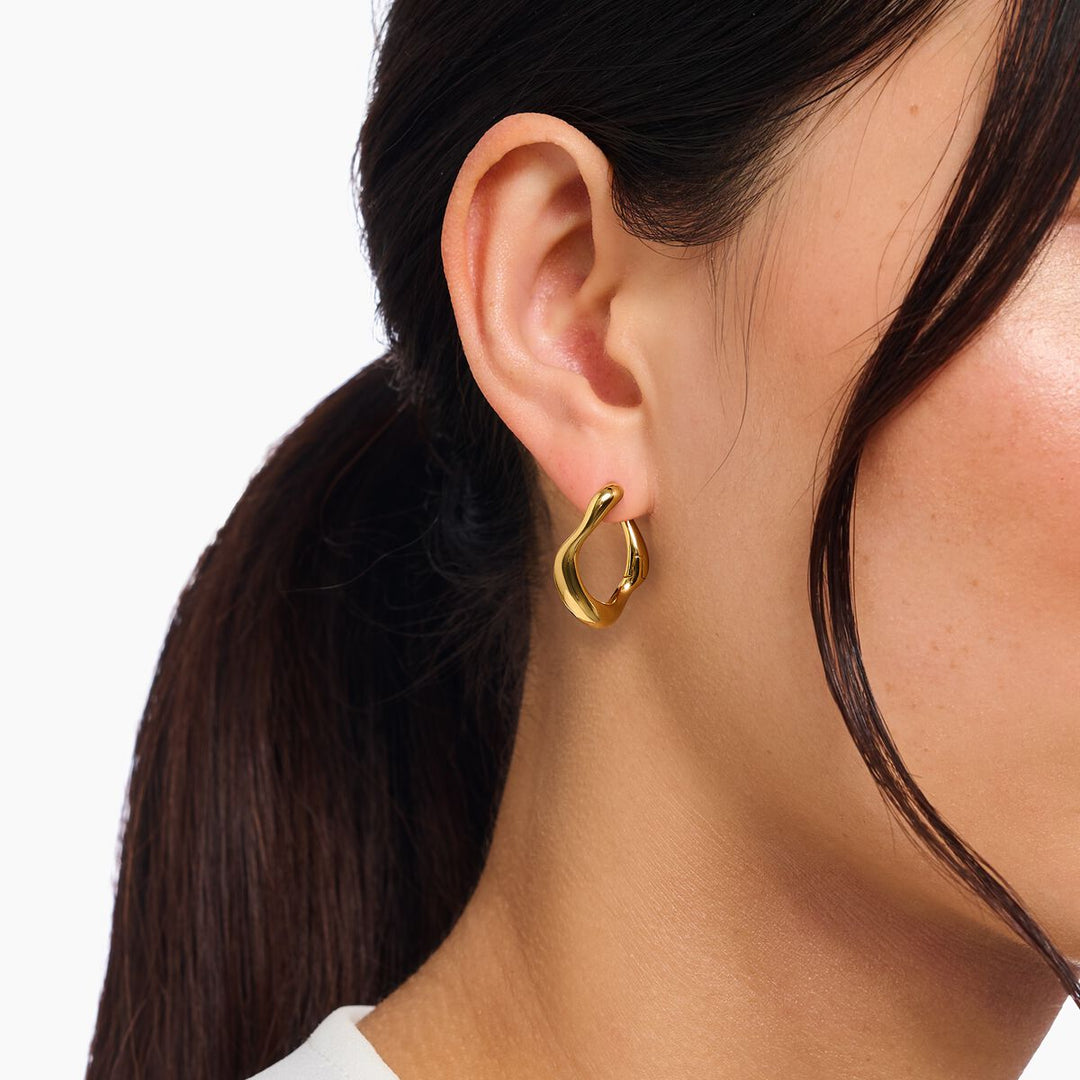 Thomas Sabo - Natural Beauty Small Hoop Earrings - Gold
