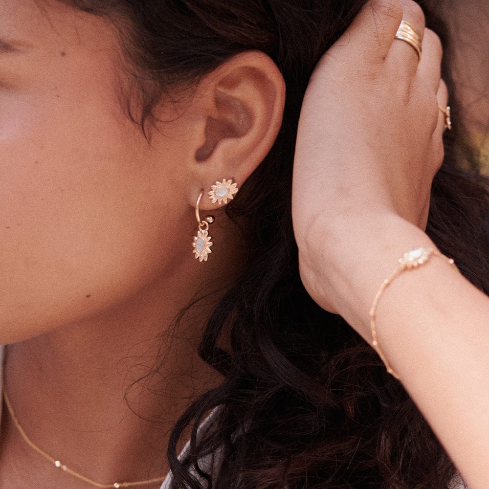 Daisy London - Daisy Mother of Pearl Stud Earrings - Gold