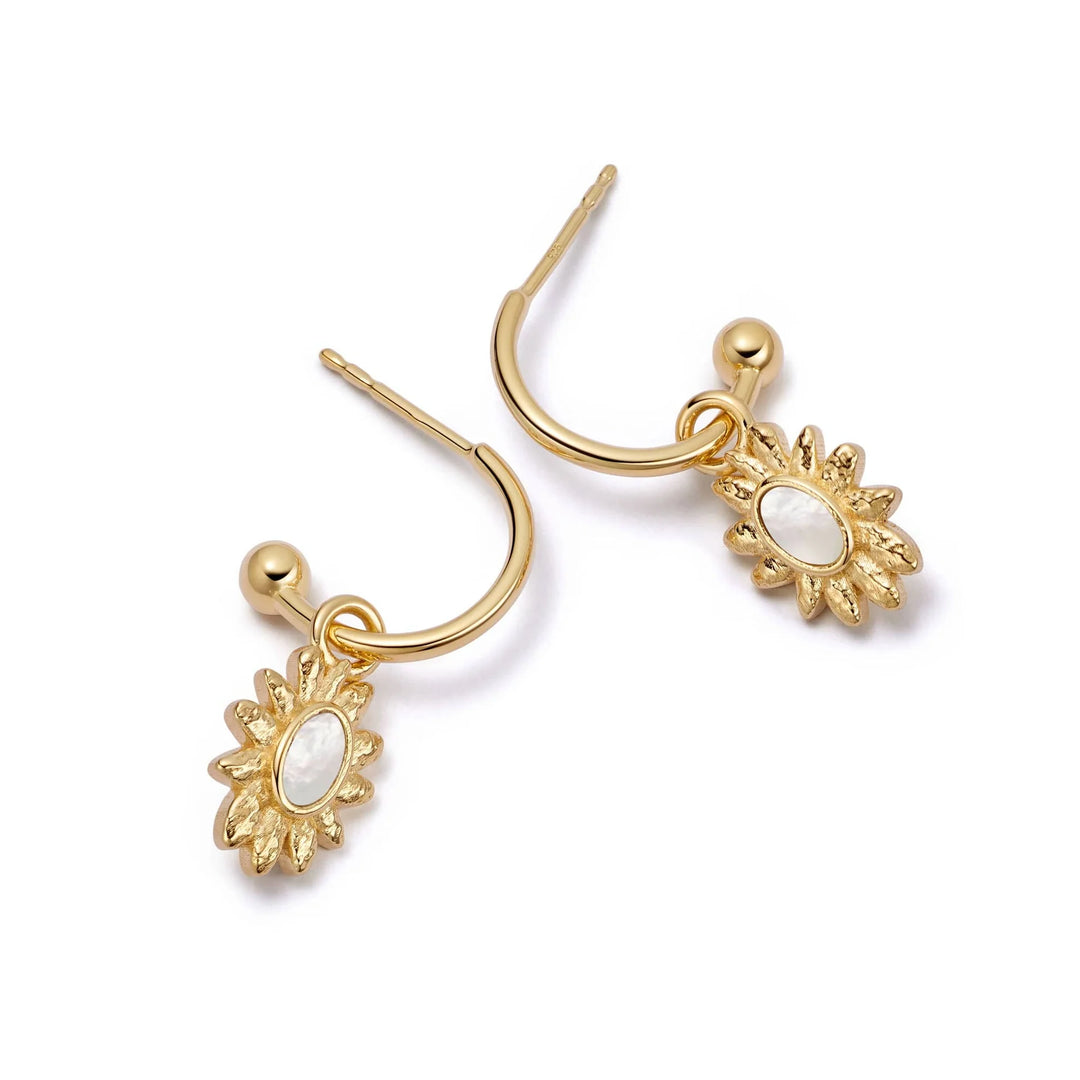Daisy London - Daisy Mother of Pearl Drop Earrings - Gold