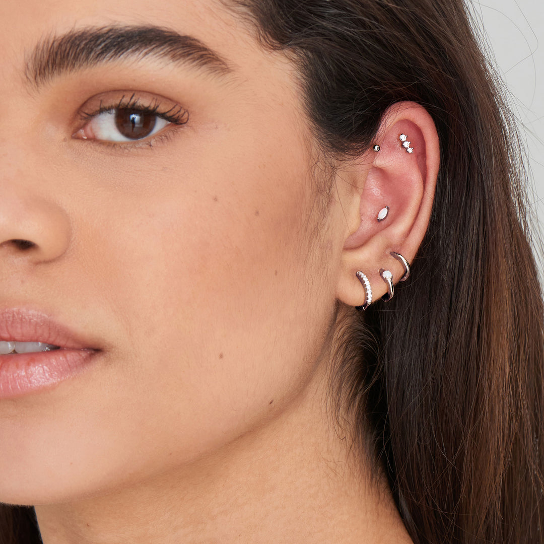 Ania Haie - Kyoto Opal Marquise Barbell Single Earring - Silver