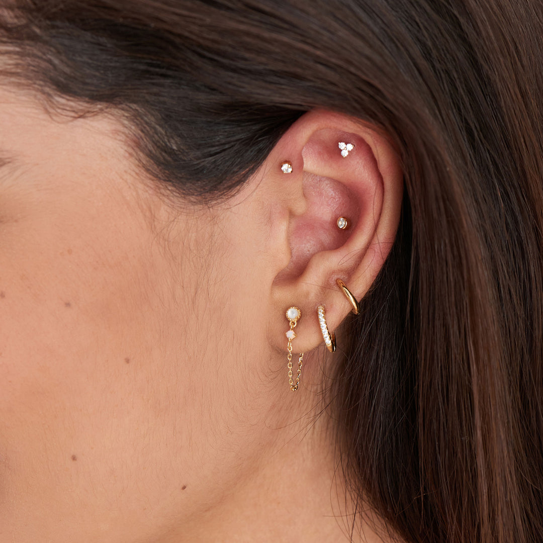 Ania Haie - Trio Sparkle Barbell Single Earring - Gold