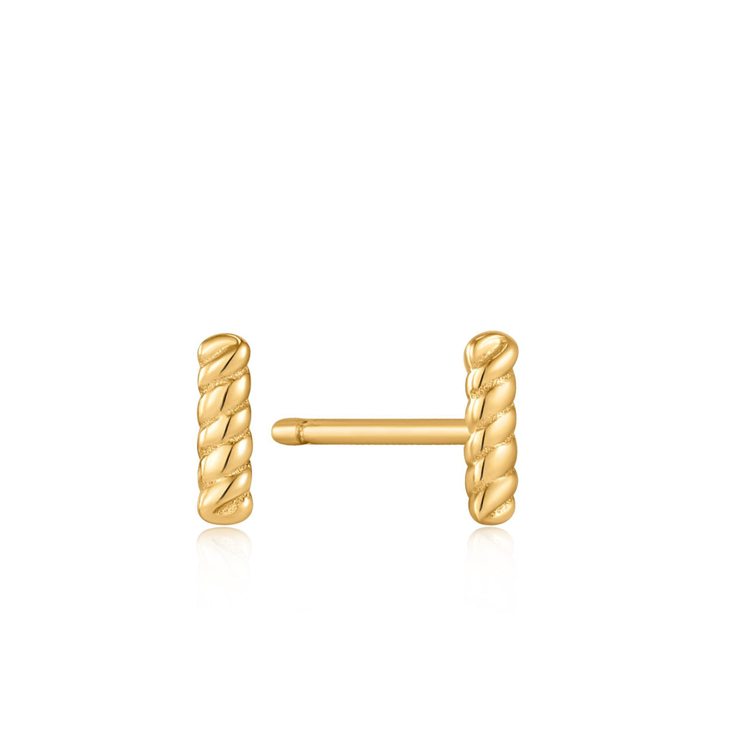 Ania Haie - Rope Bar Stud Earrings - Gold