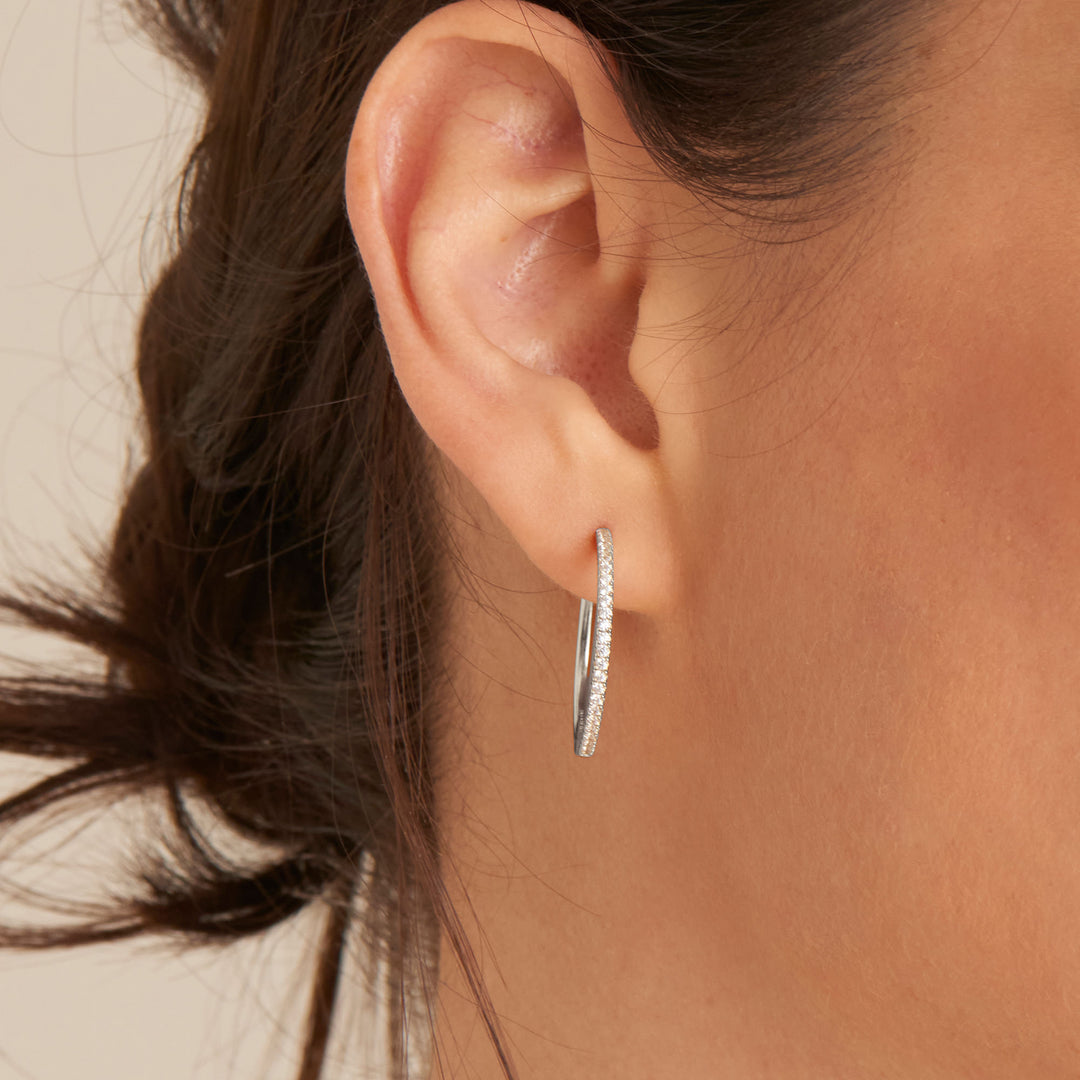 Ania Haie - Glam Hoop Earrings - Silver