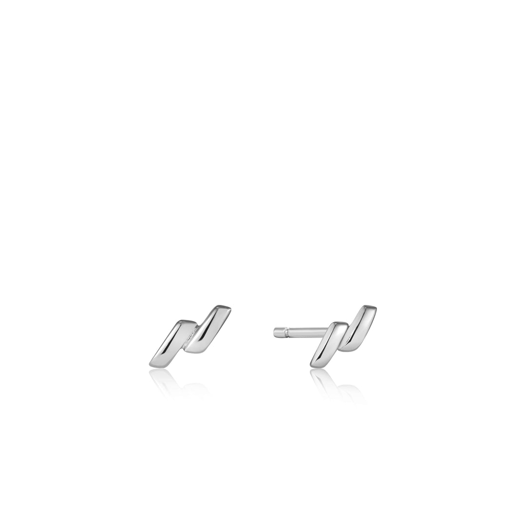 Ania Haie - Smooth Twist Stud Earrings - Silver