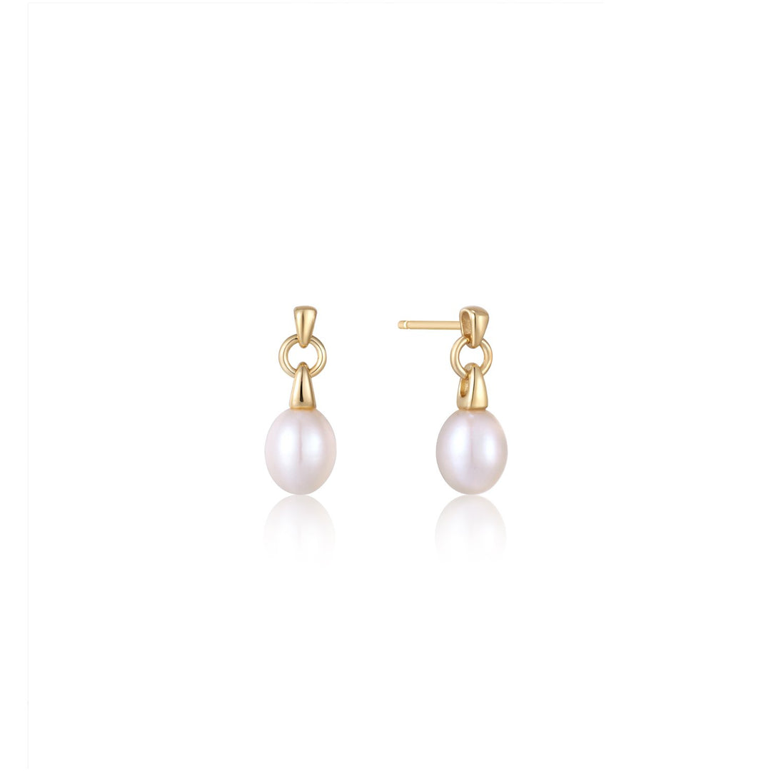 Ania Haie - Pearl Drop Stud Earrings - Gold