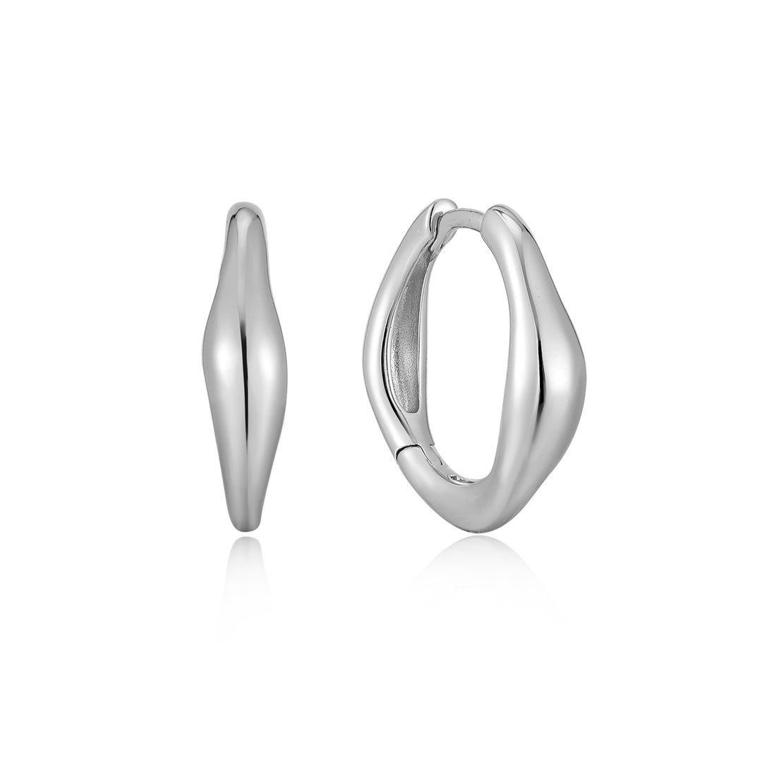 Ania Haie - Wave Huggie Hoop Earrings - Silver