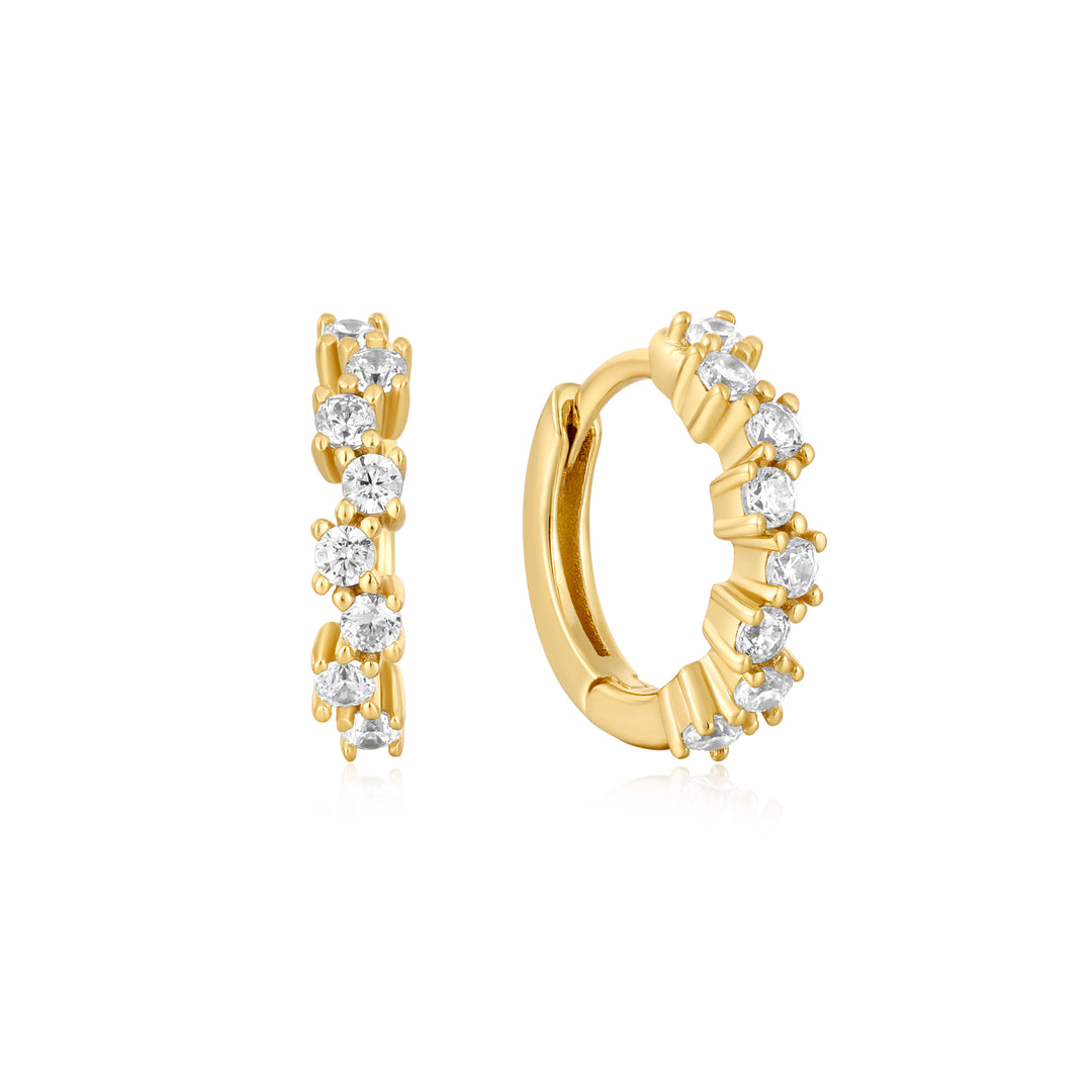 Ania Haie - Sparkle Cluster Huggie Hoop Earrings - Gold