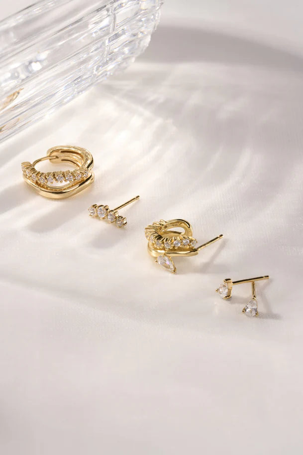 Ania Haie - Pear Stud Earrings - Gold