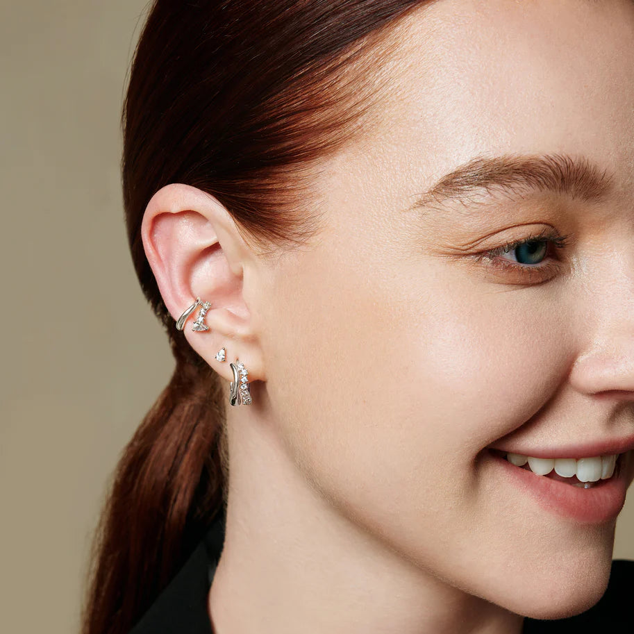 Ania Haie - Pear Stud Earrings - Silver