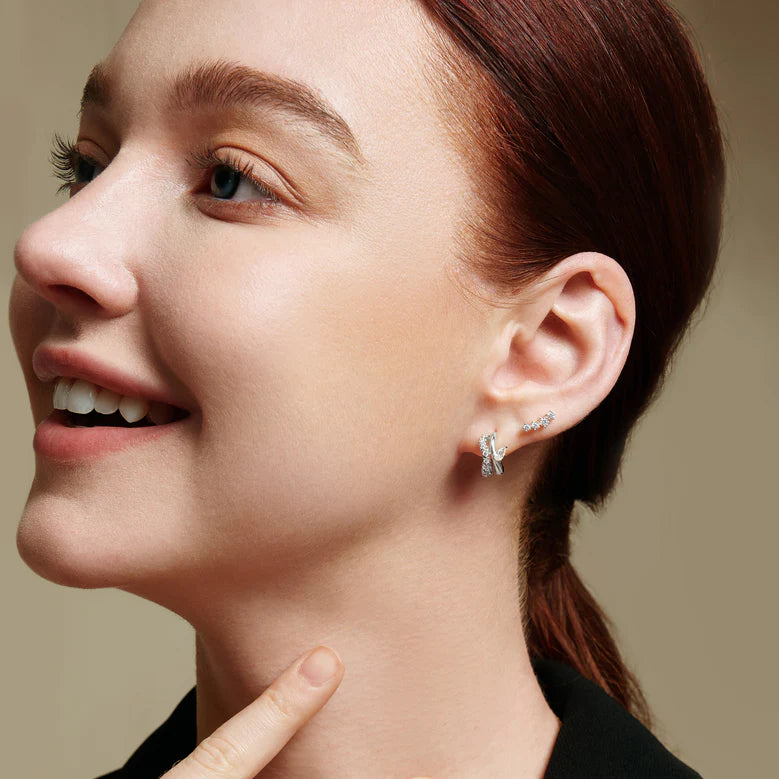 Ania Haie - Sparkle Climber Stud Earrings - Silver