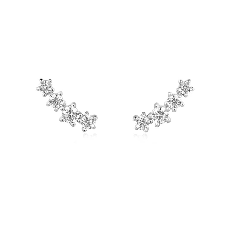 Ania Haie - Sparkle Climber Stud Earrings - Silver