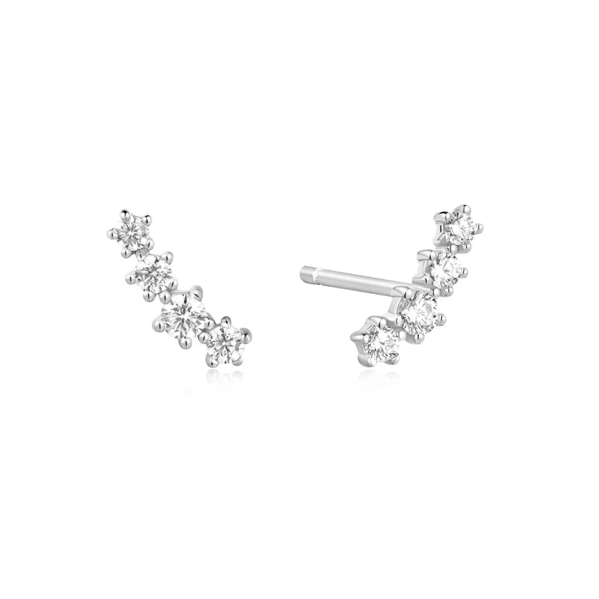 Ania Haie - Sparkle Climber Stud Earrings - Silver