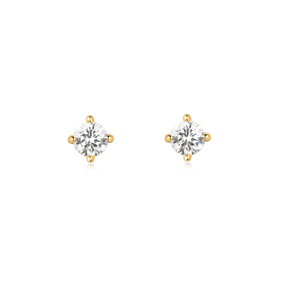 Ania Haie - Solitaire Stud Earrings - Gold