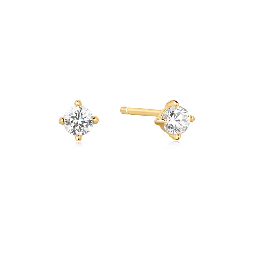 Ania Haie - Solitaire Stud Earrings - Gold