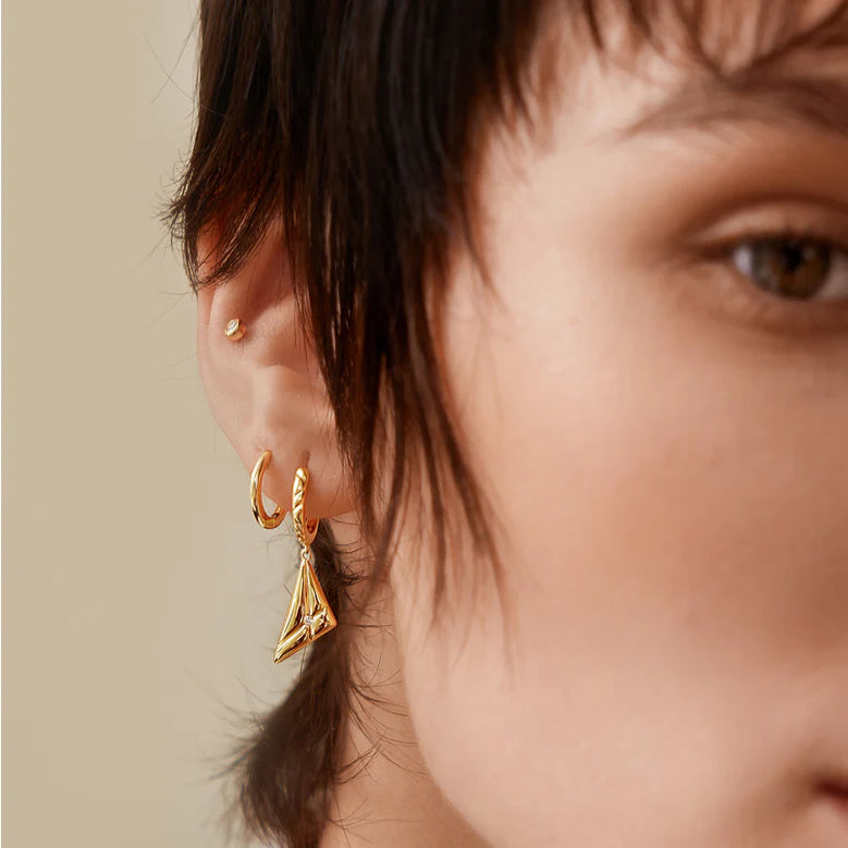 Ania Haie - Solitaire CZ Barbell Earring - Gold