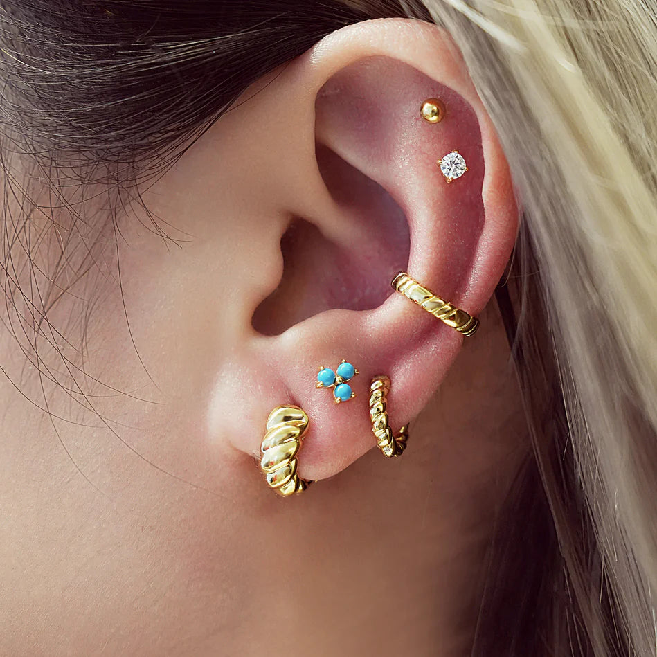 Ania Haie - Texture Small Huggie Hoop Earrings - Gold