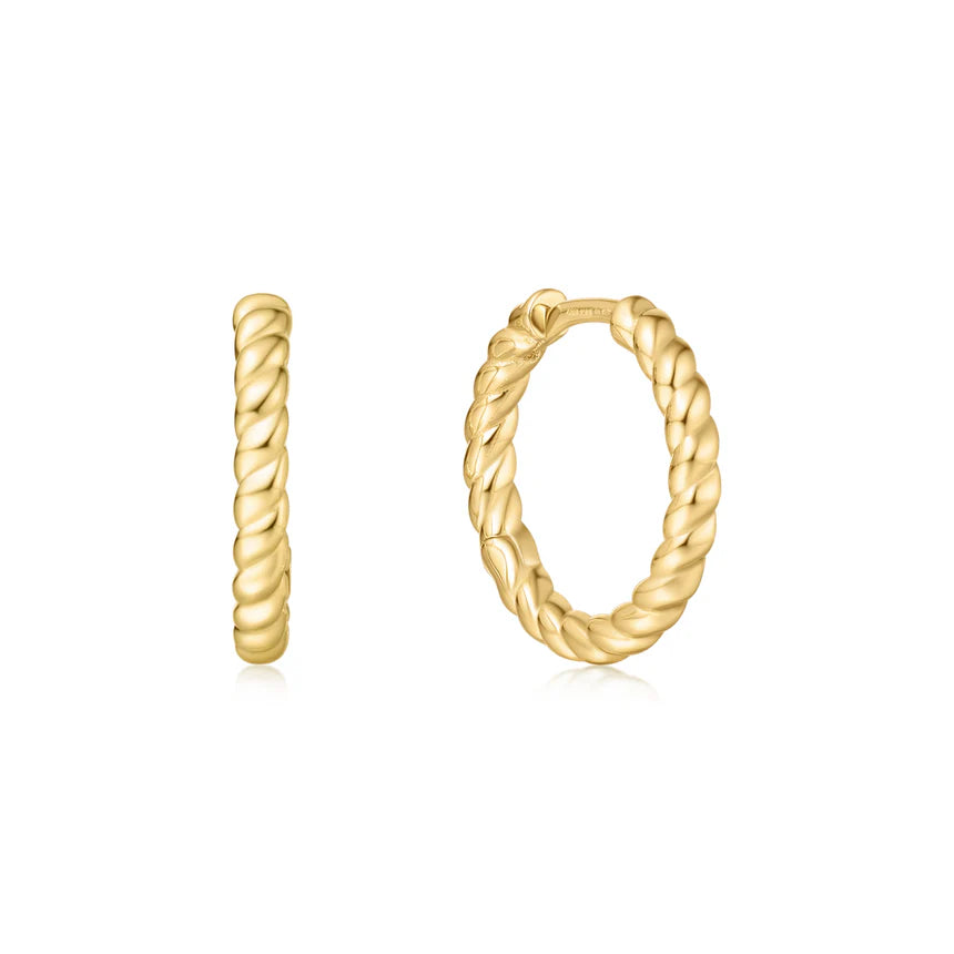 Ania Haie - Texture Medium Huggie Hoop Earrings - Gold