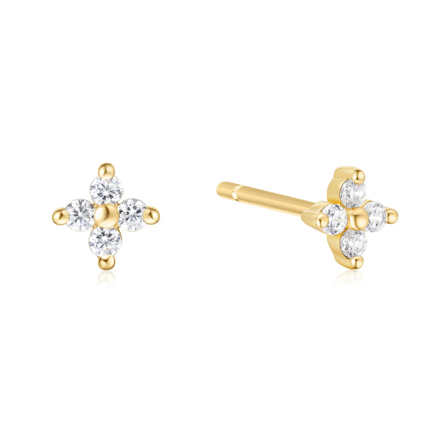 Ania Haie - Four-Petal Stud Earrings - Gold