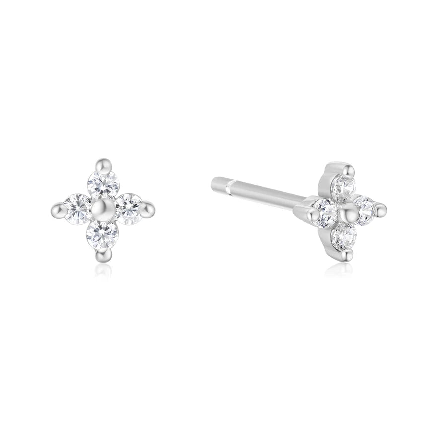 Ania Haie - Four-Petal Stud Earrings - Silver