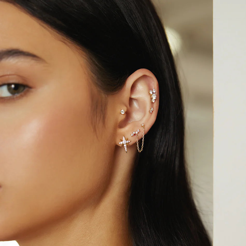 Ania Haie - Eight-Pointed Star Stud Earrings - Gold