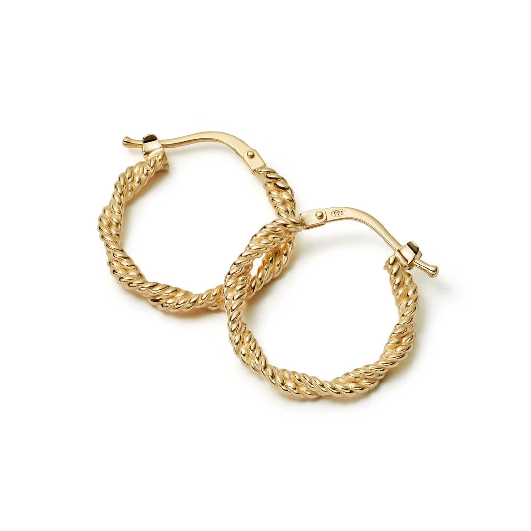Daisy London - Midi Rope Twist Hoop Earrings - Gold