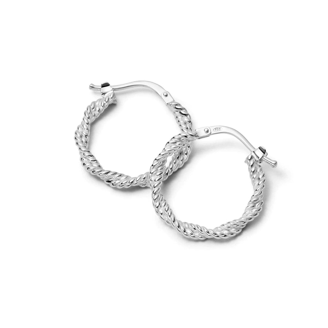 Daisy London - Midi Rope Twist Hoop Earrings - Silver