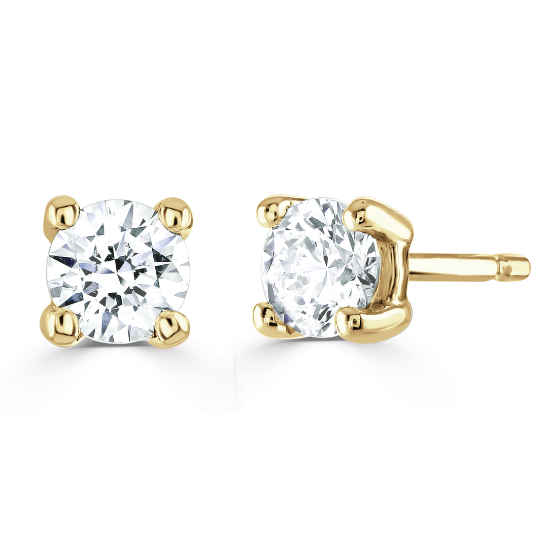 Brown & Newirth - Ava 4-Claw Diamond Studs - 9kt Yellow Gold