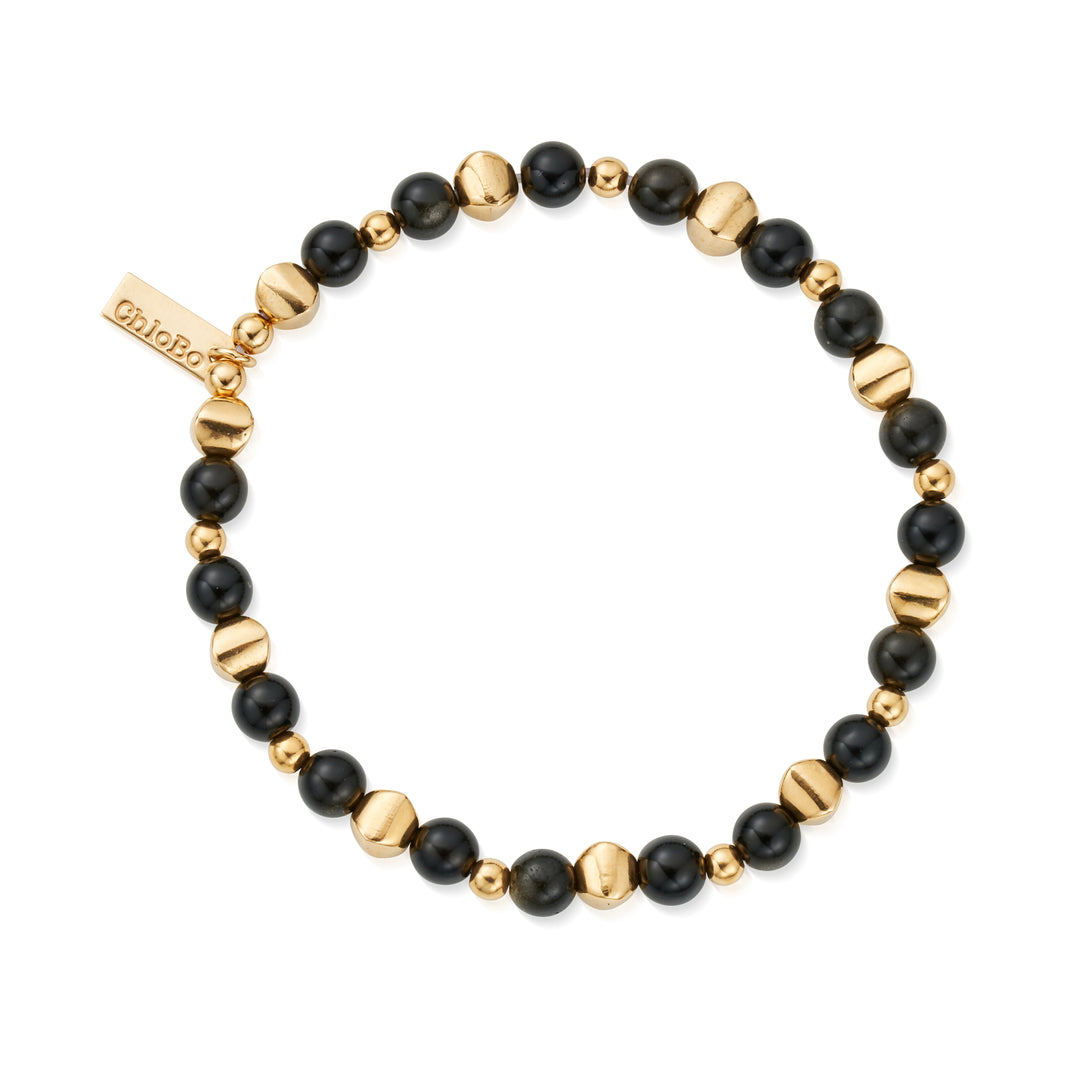 ChloBo - Men's Golden Obsidian Bullet Bracelet - Gold