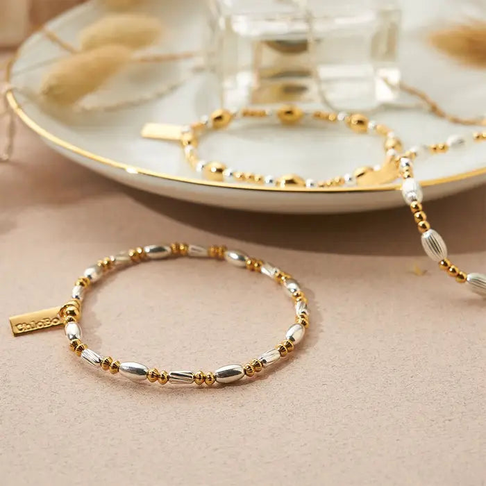 ChloBo - Mixed Metal Corrugated Oval Bracelet
