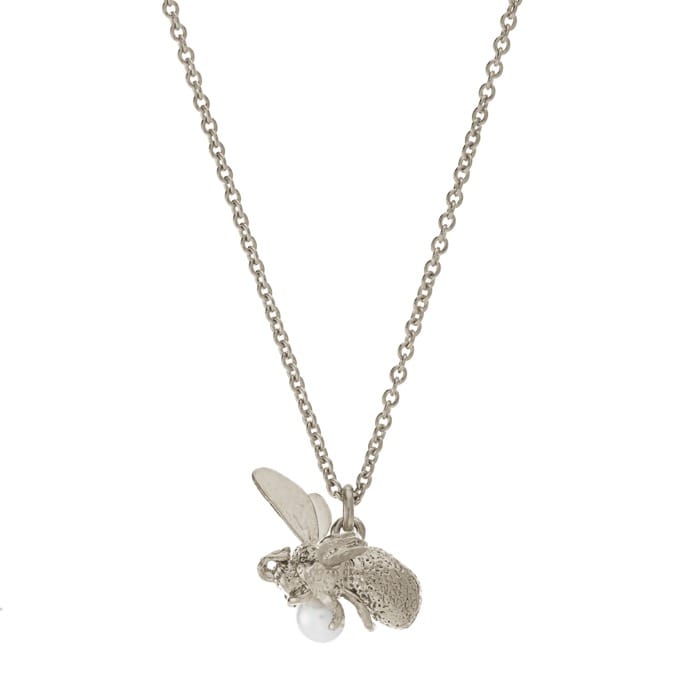 Alex Monroe - Flying Bee with Pearl Necklace - Silver