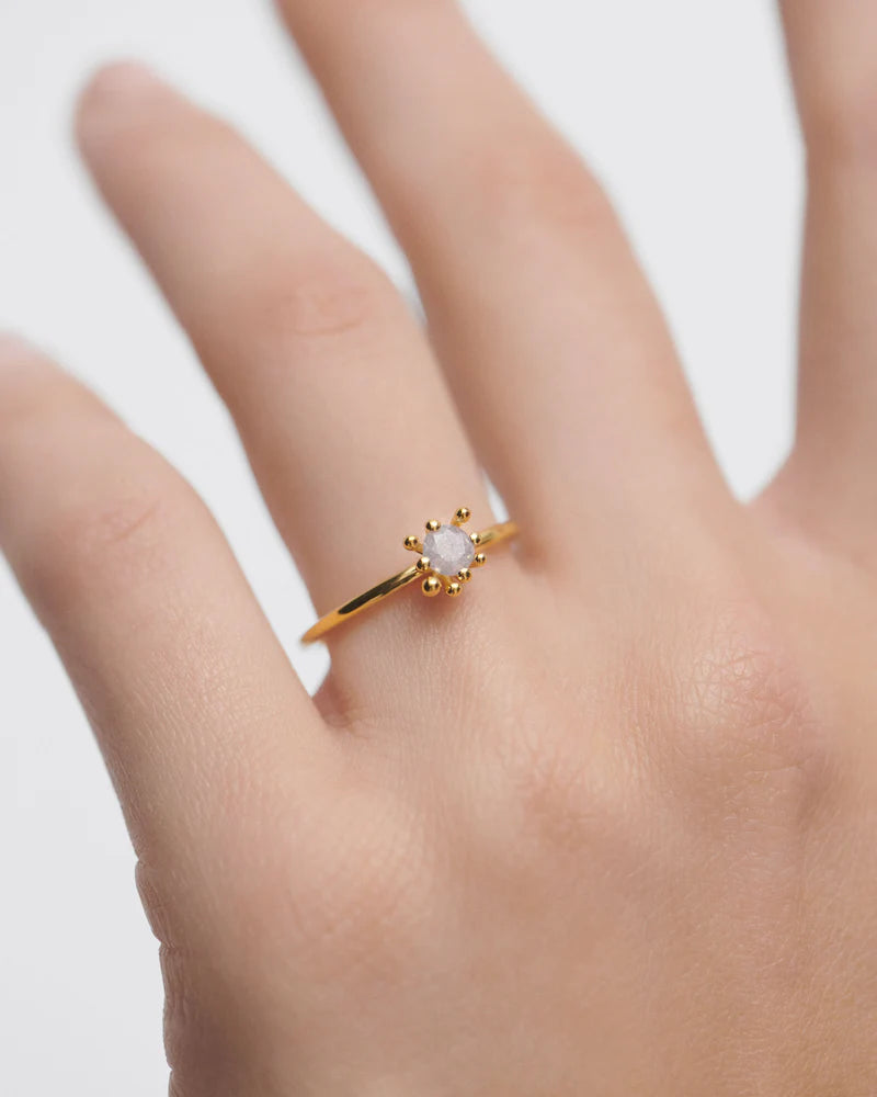PDPAOLA - Grey Fleur Ring - Gold
