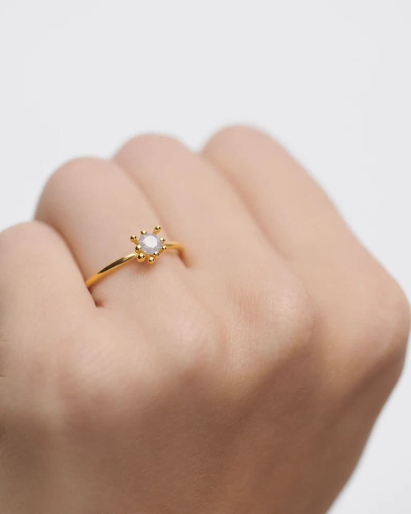 PDPAOLA - Grey Fleur Ring - Gold