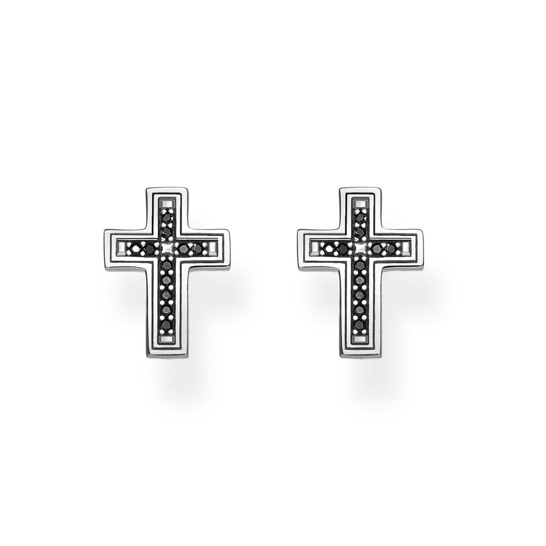 Thomas Sabo - Silver Black Zirconia Cross Studs