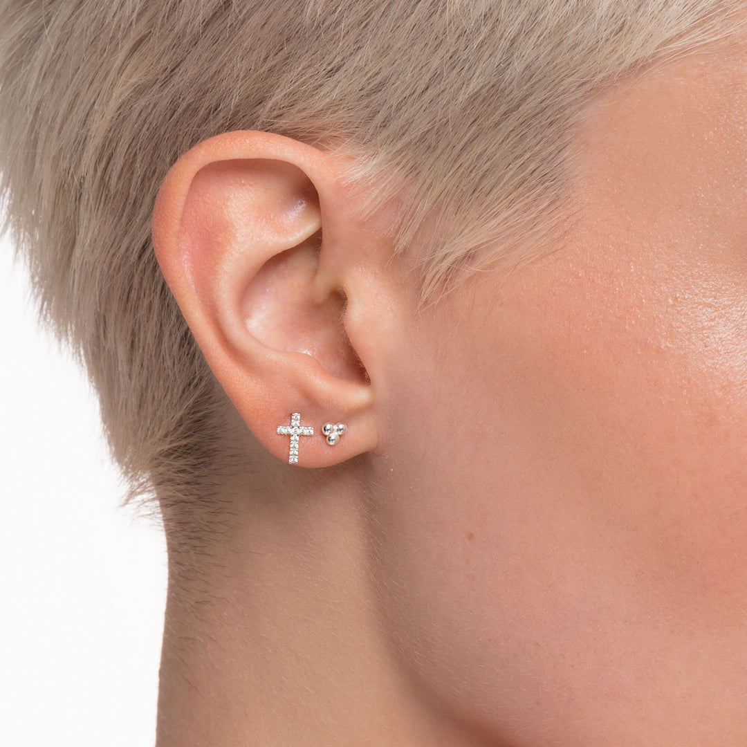 Thomas Sabo - Silver Zirconia Cross Single Ear Stud