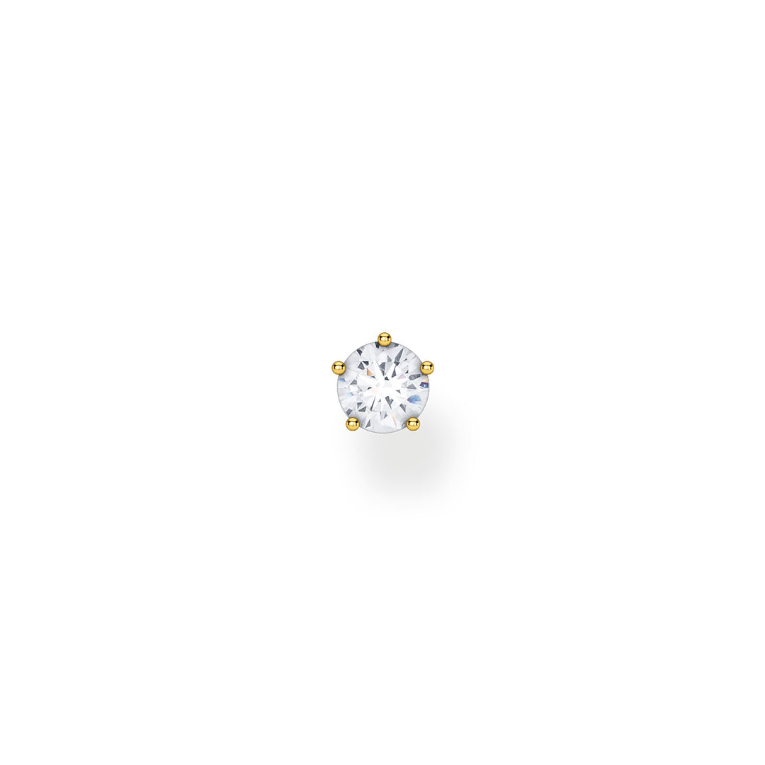 Thomas Sabo - Yellow Gold Zirconia Single Ear Stud - Large