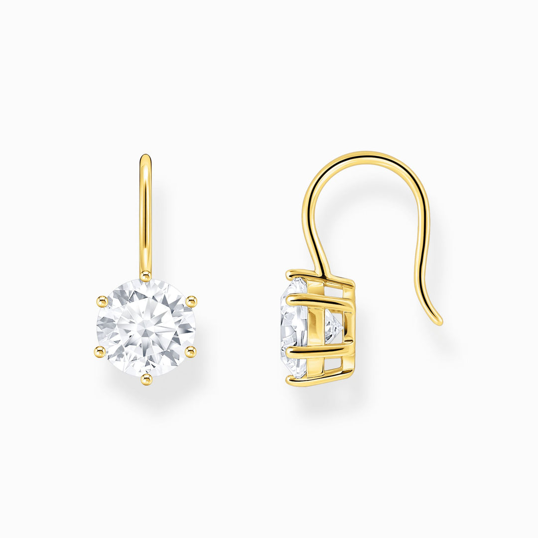 Thomas Sabo - White CZ Hook Earrings - Gold