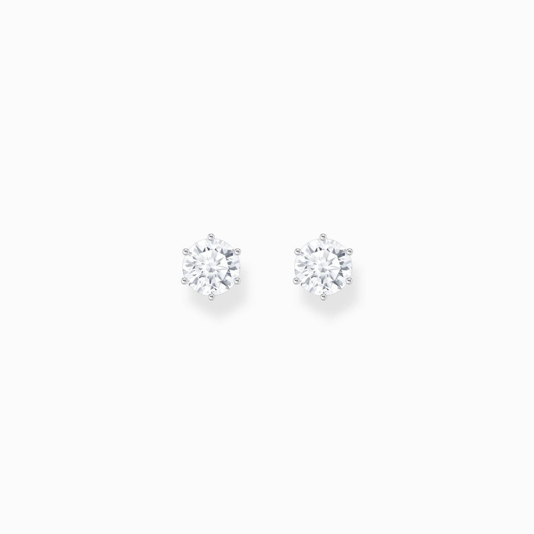 Thomas Sabo - Big White CZ Stud Earrings - Silver