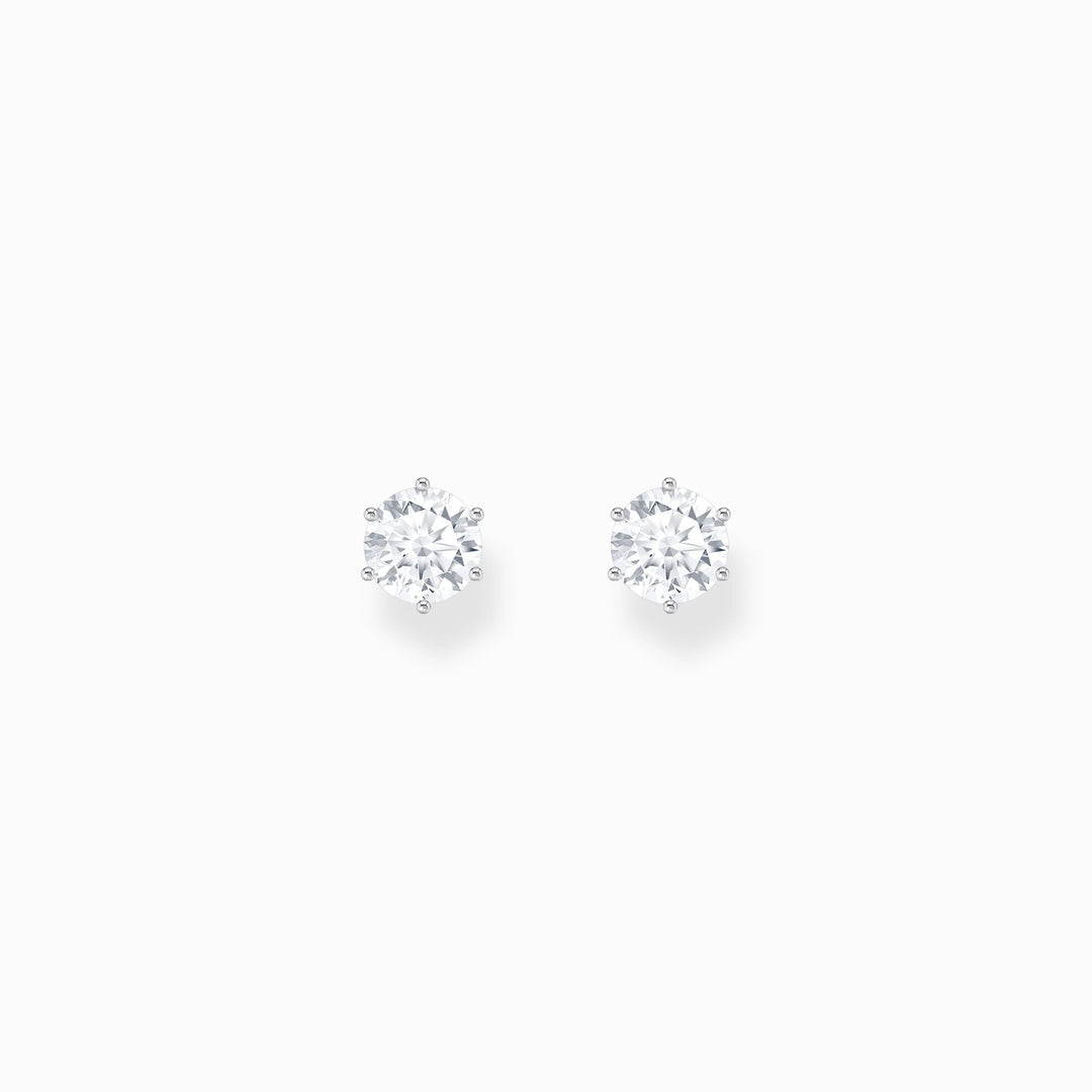 Thomas Sabo - Brilliant Cut White CZ Stud Earrings - Silver