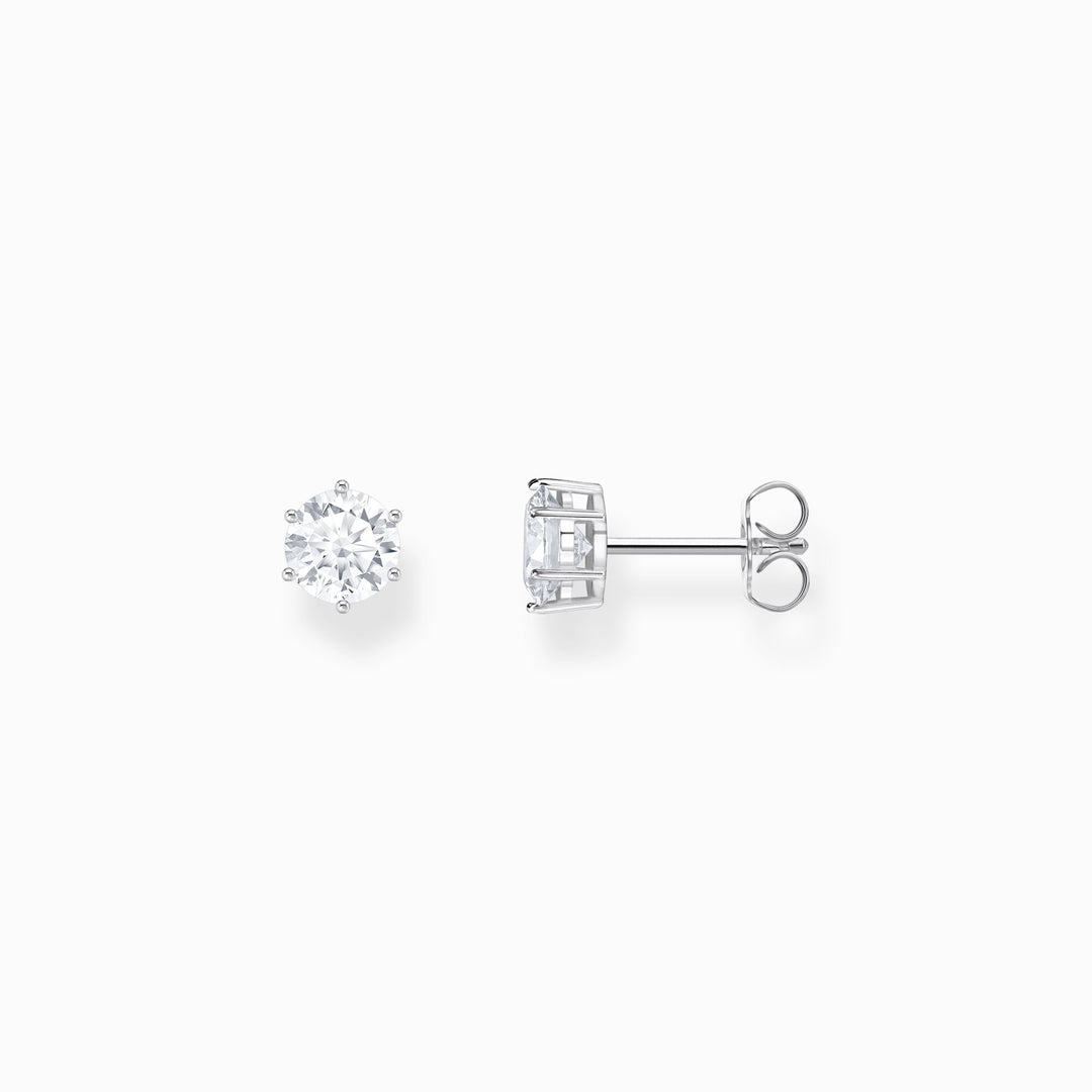 Thomas Sabo - Brilliant Cut White CZ Stud Earrings - Silver