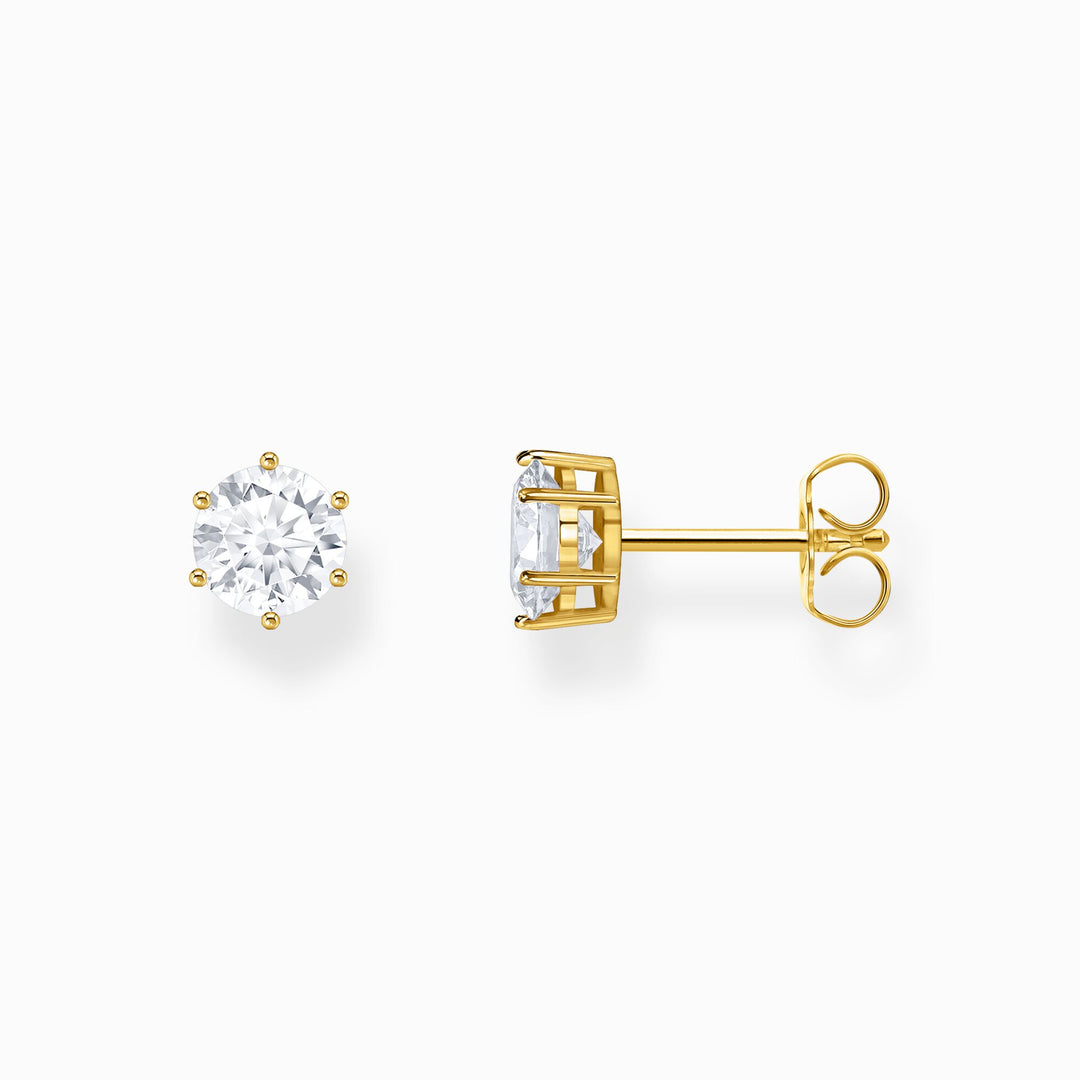 Thomas Sabo - White CZ Brilliant Cut Earrings - Gold