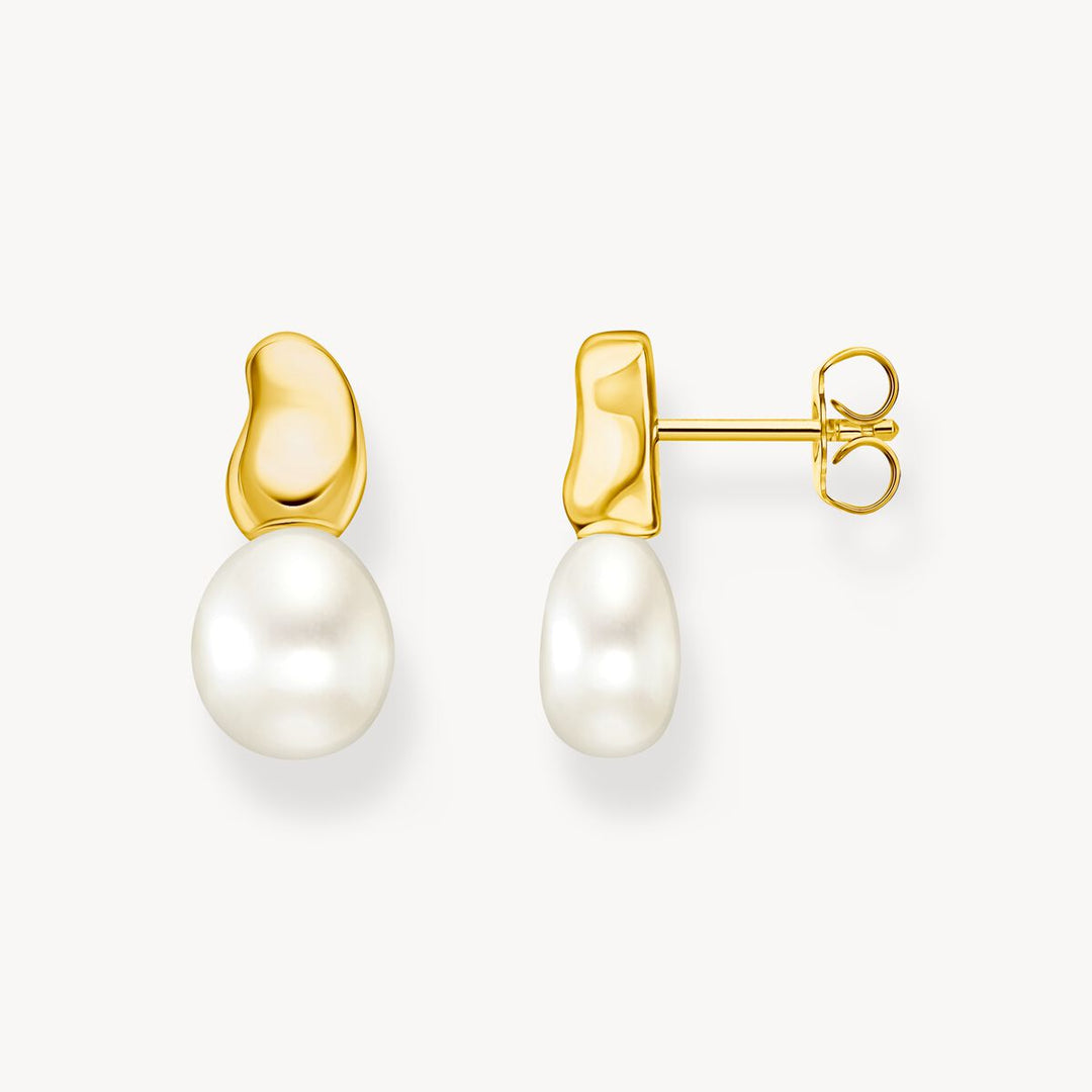 Thomas Sabo - Natural Beauty Freshwater Pearl Stud Earrings - Gold