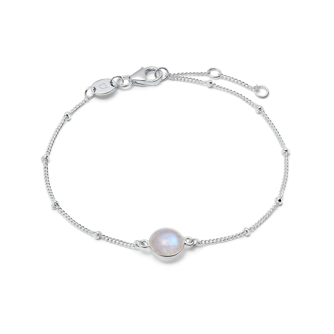 Daisy London - Rainbow Moonstone Healing Stone Bracelet - Silver