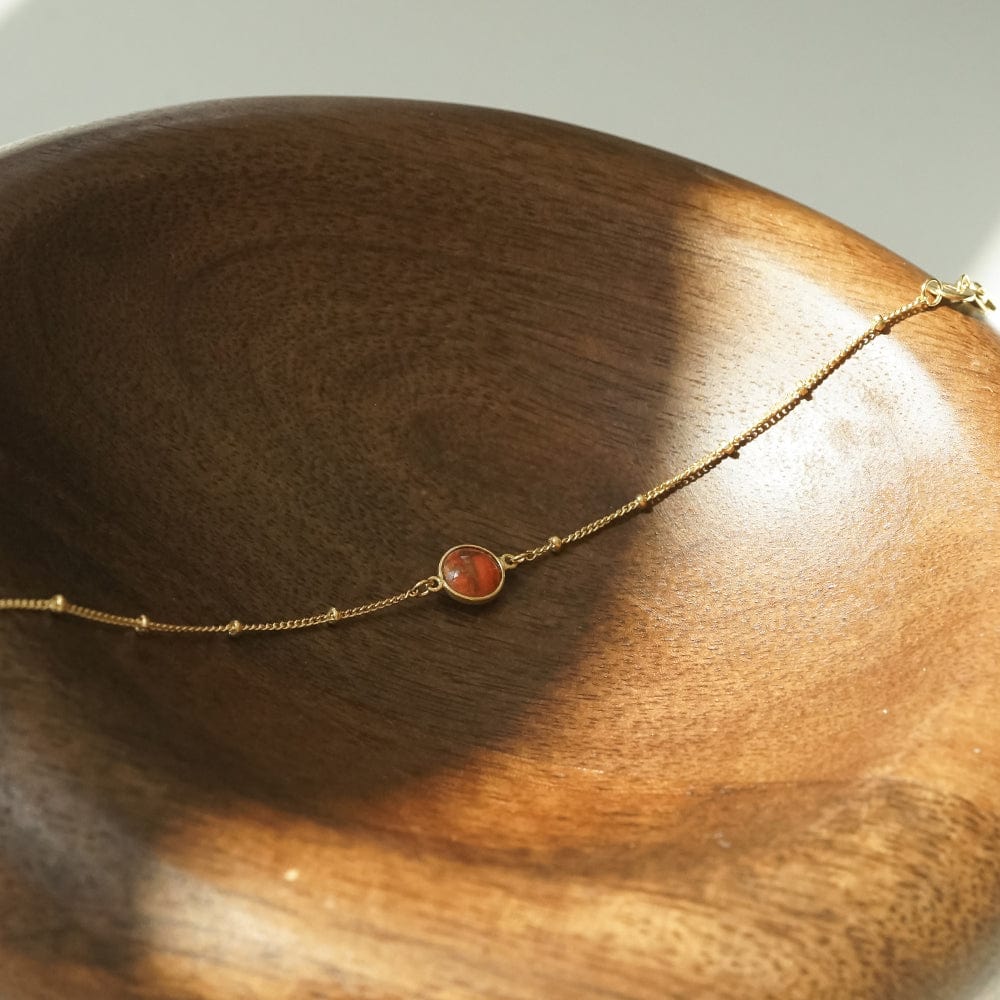 Daisy London - Red Coral Healing Stone Bracelet - Gold