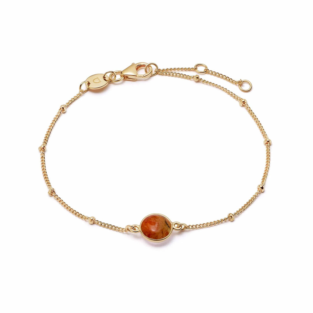 Daisy London - Red Coral Healing Stone Bracelet - Gold