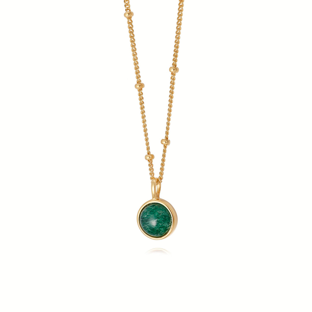 Daisy London - Green Aventurine Healing Necklace - Gold