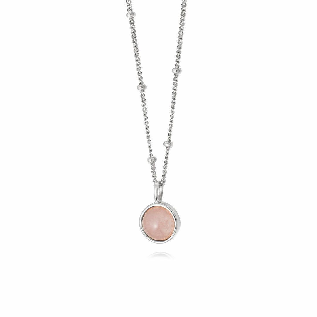 Daisy London - Rose Quartz Healing Necklace - Silver
