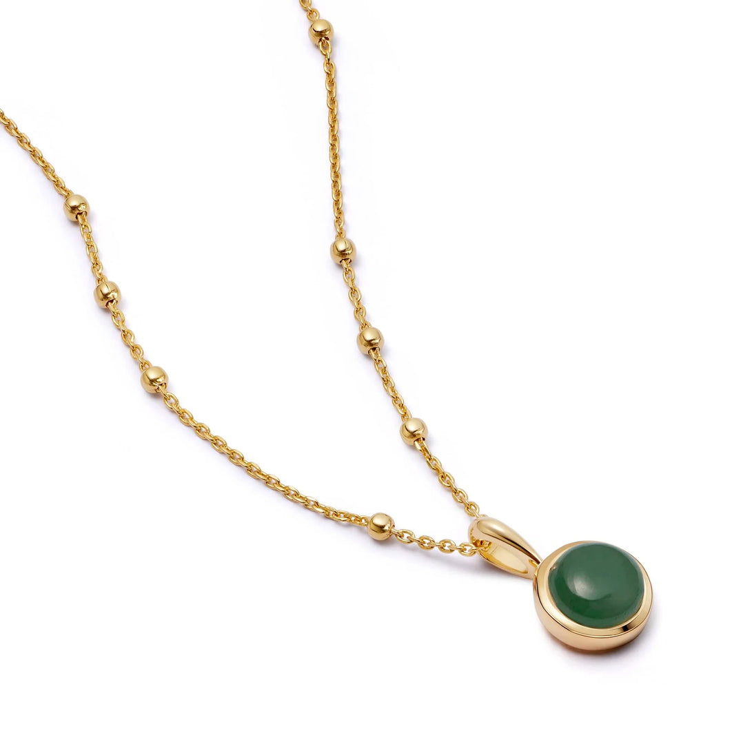 Daisy London - Green Aventurine Healing Stone Necklace - Gold