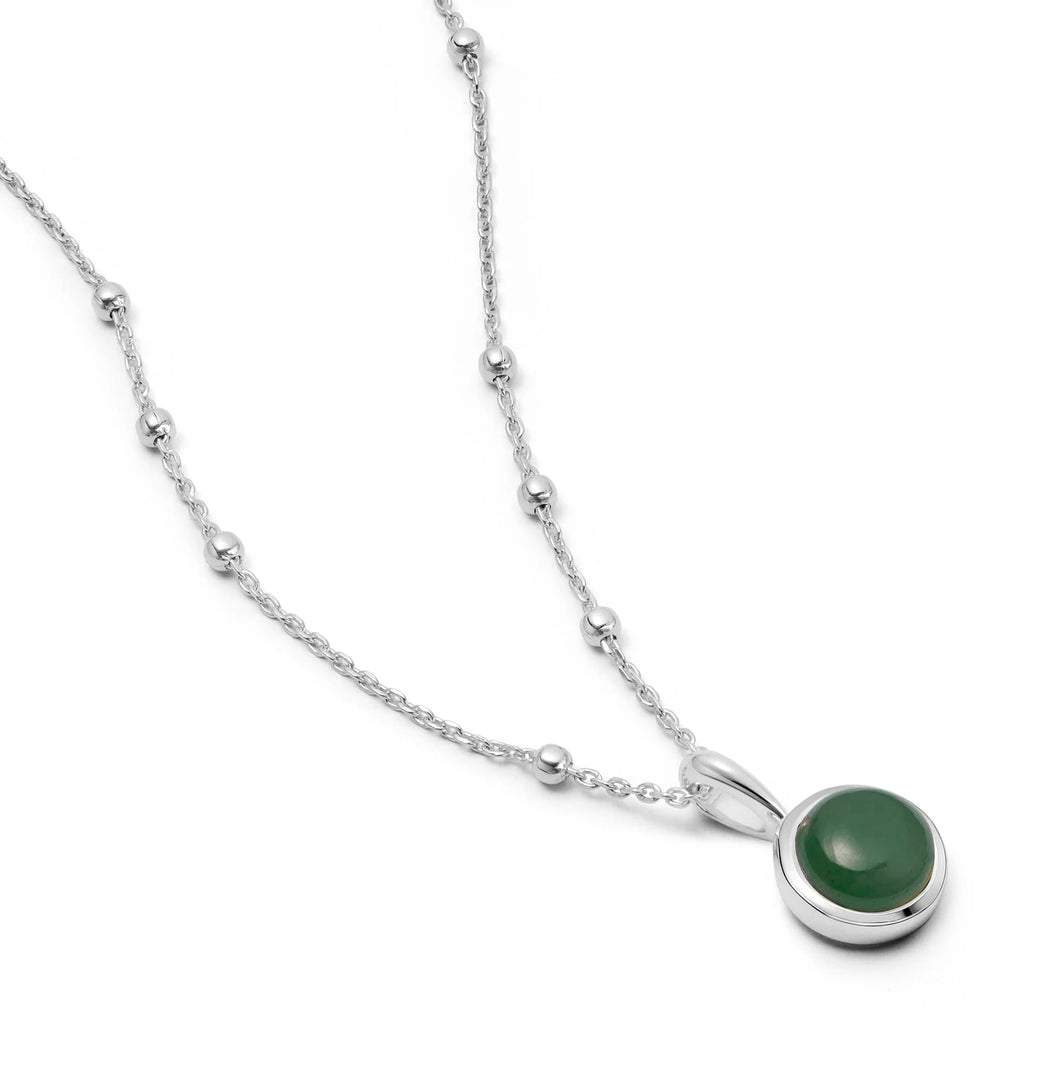 Daisy London - Green Aventurine Healing Stone Necklace - Silver