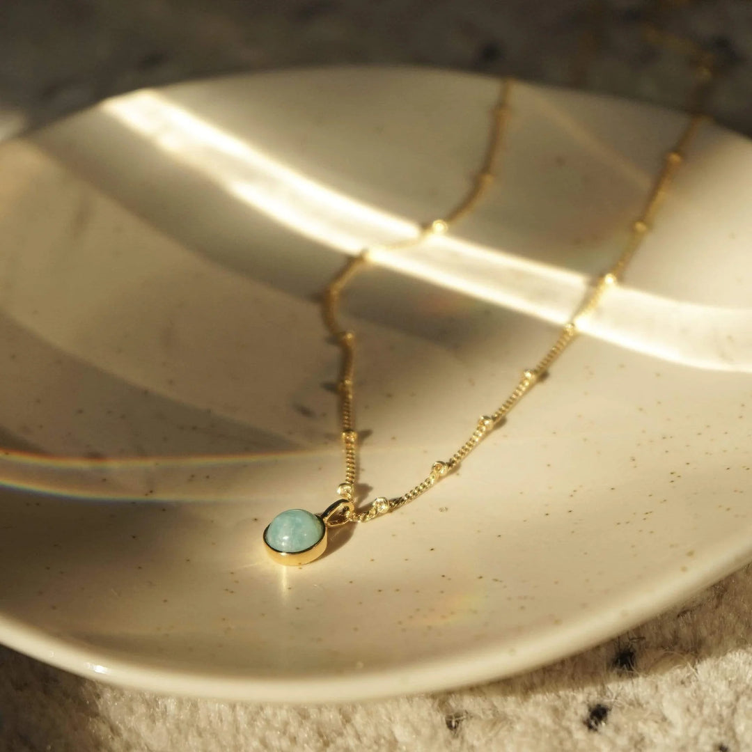 Daisy London - Amazonite Healing Stone Necklace - Gold