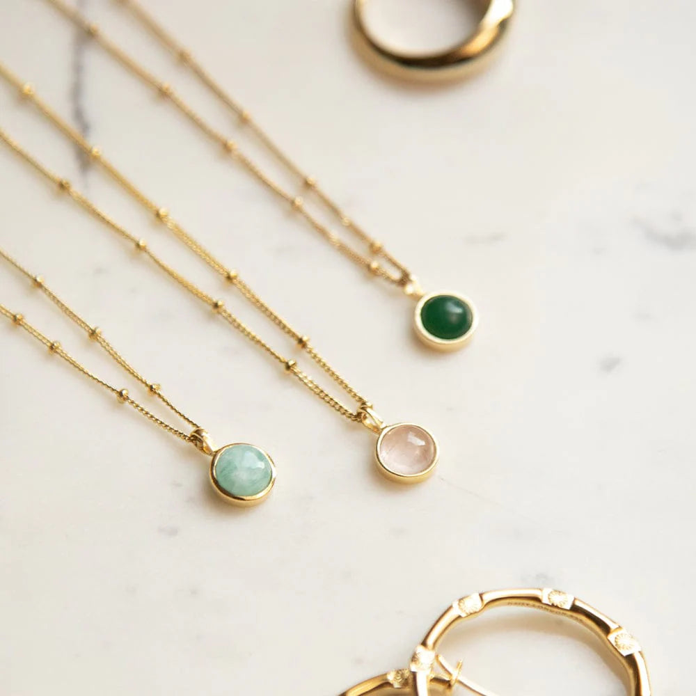 Daisy London - Amazonite Healing Stone Necklace - Gold
